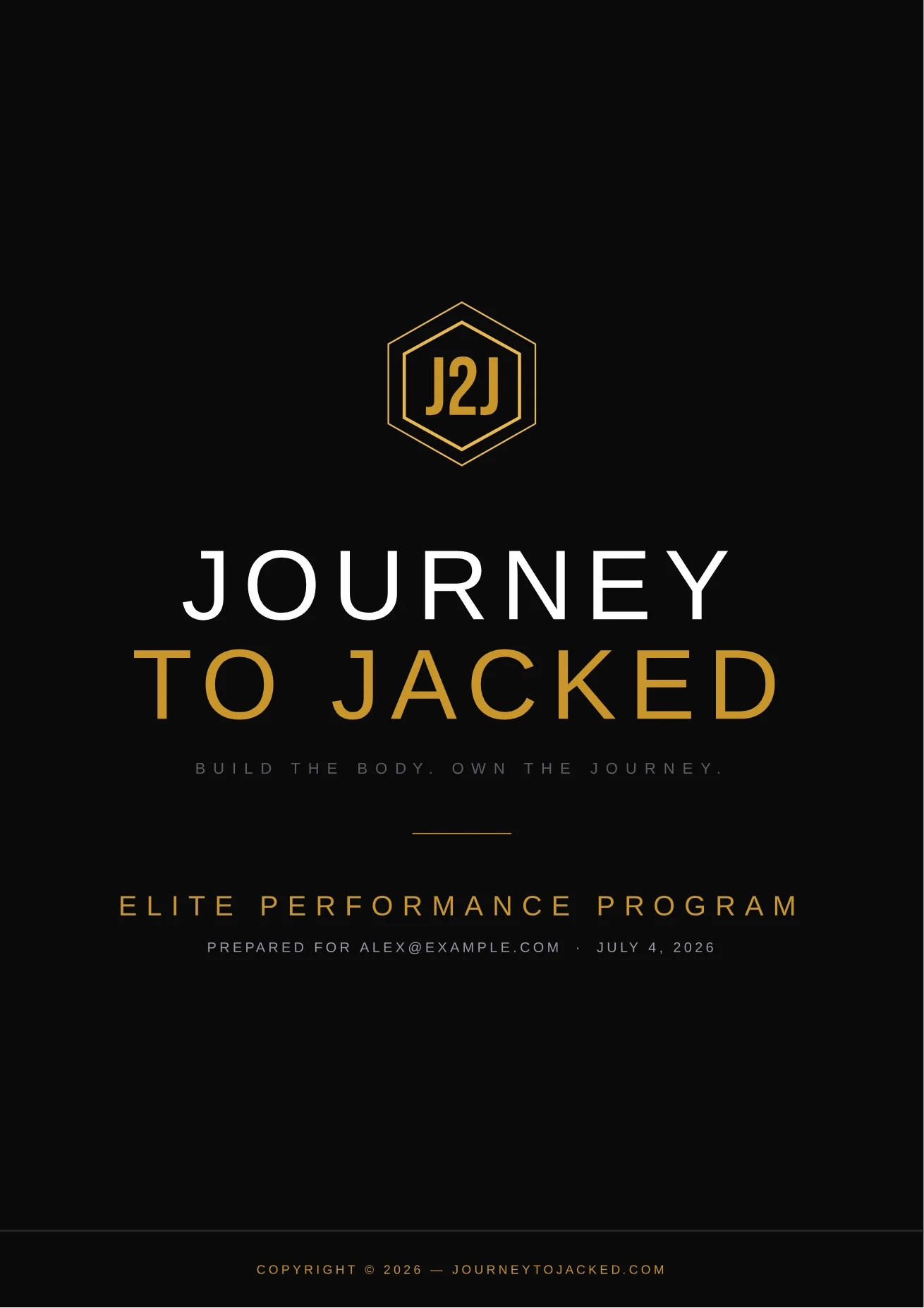Cover page of a Journey to Jacked program PDF